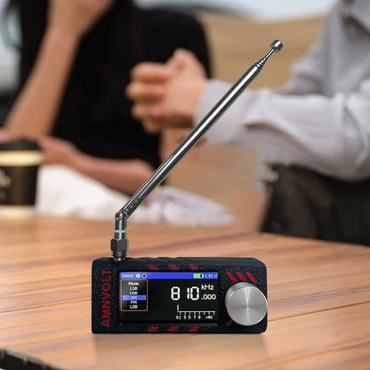 Upgraded V3S AMNVOLT Mini SI4732 DSP Radio Receiver FM AM SSB LSB USB Full Band Pocket Radio with Hi-Z Headphone Amplifier