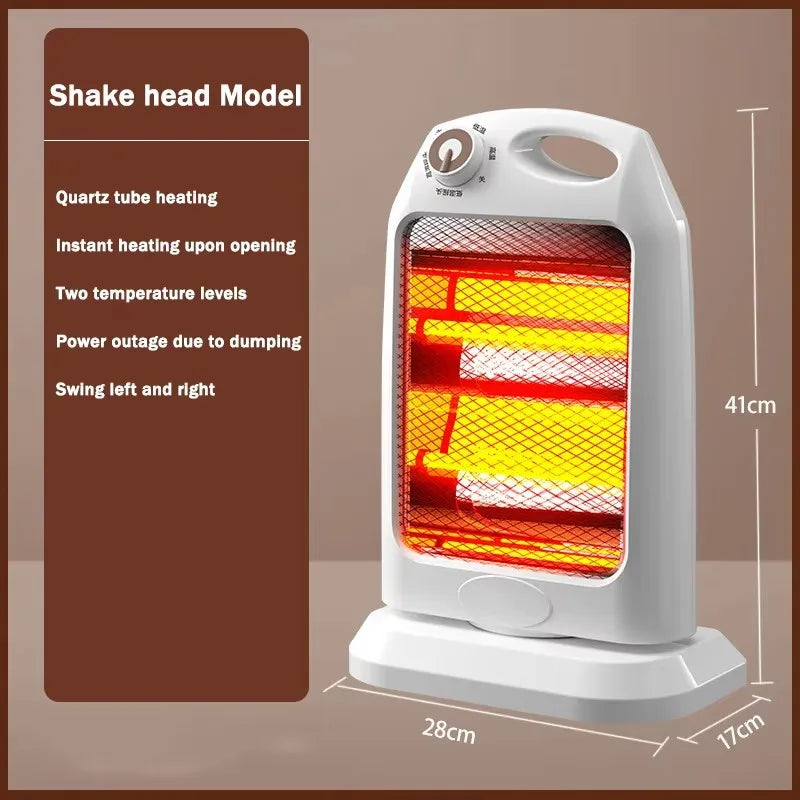 DMWD Electric Heater Portable Quartz Tube Heating Machine Bedroom Office Small Sun Heater Winter Warmer Thermal Heating Radiator