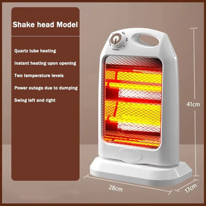 DMWD Electric Heater Portable Quartz Tube Heating Machine Bedroom Office Small Sun Heater Winter Warmer Thermal Heating Radiator