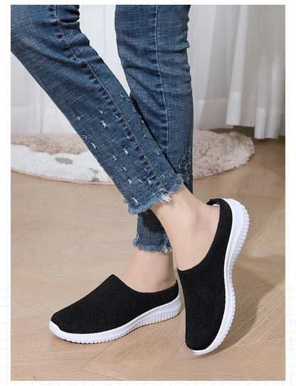Women's Summer Shoes Plus Size Casual Single Ladies Shoes Soft Sole Cover Half Slippers Sale Shoes with Free Shipping