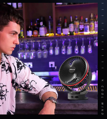 OPOLAR 8inch 10000mAh Rechargeable Clip Fan Desktop Mini Air Cooler with Timing Removable Fan Guard
