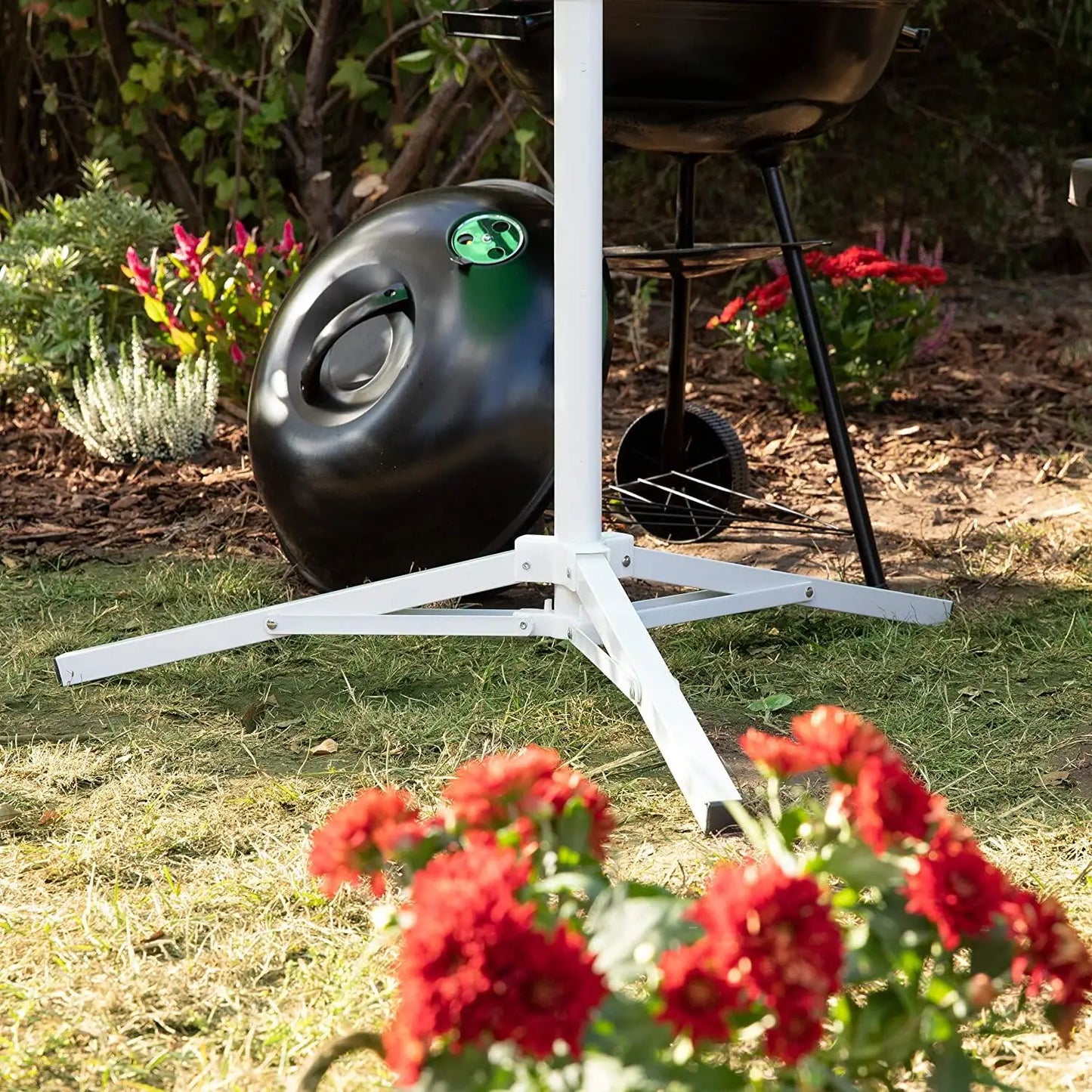 Support de parapluie GREATOOL, pied de parapluie à 3 pieds, 53 x 54 cm / 78 x 58 cm