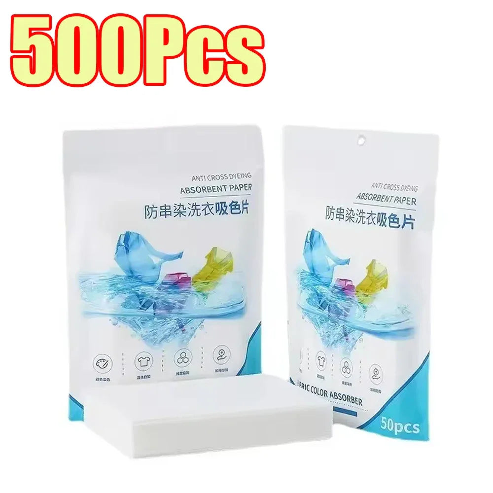 50-1400Pcs Laundry Tablets Laundry Paper Anti-Staining Mixing Color Mixing Absorption Washing Household for Washing Machine