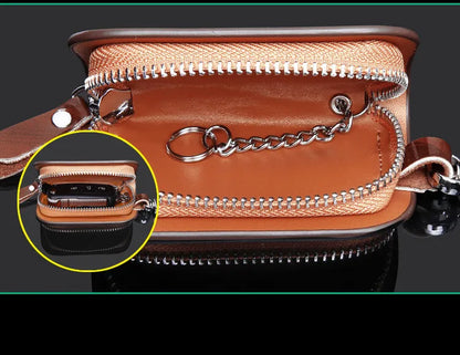 Universal Car Key Bag Cover Case Leather Key Wallet For Opel Chevrolet Jeep Hyundai Ford Mazda Nissan Infiniti Car Accessories