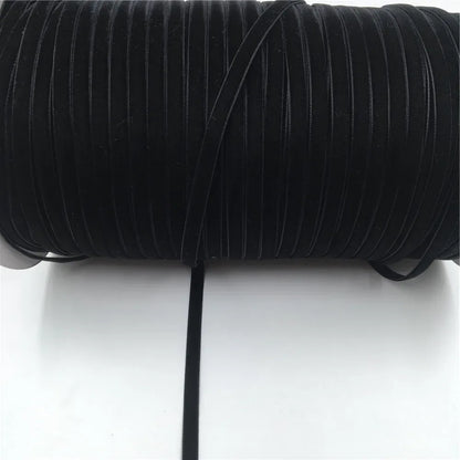 5Yards Nylon Black Velvet Ribbon Golden Single Face for Handmade Gift Bouquet Wrapping Home Party Decoration Christmas