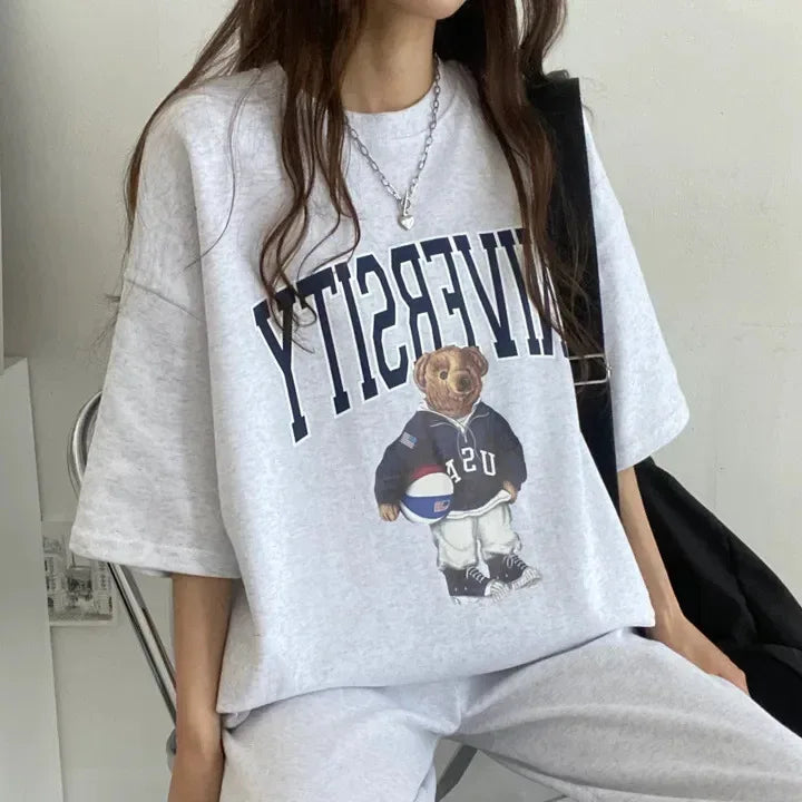 Cartoon Long Sleeve Tracksuits autumn Fashion Casual Sportswear Two Piece Pants Sets Female Large Size Women Suits 2024