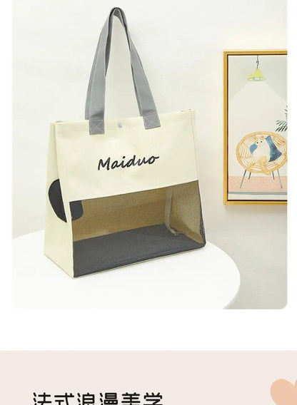 Pet carrying backpack breathable and lightweight diagonally spanning dog backpackcat bag outdoor handbag portablesingle shoulder