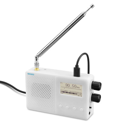 HAMGEEK Portable TEF6686 Mini Rechargeable Full Band Radio FM/LW/MW/SW Radio Receiver with 1.8 Inch Screen