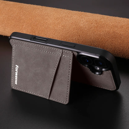 Business Flip Leather Case for iPhone 16 17 Air 16E 15 14 13 12 11 Pro Max Plus Mini Built-in Magnetic Wallet Card Phone Cover