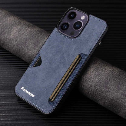 Retro Card Holder Phone Case for iPhone 17 16 15 14 13 12 11 Pro Max 16E Mini XS XR SE 7 8 Plus Busines Wallet PU Leather Cover