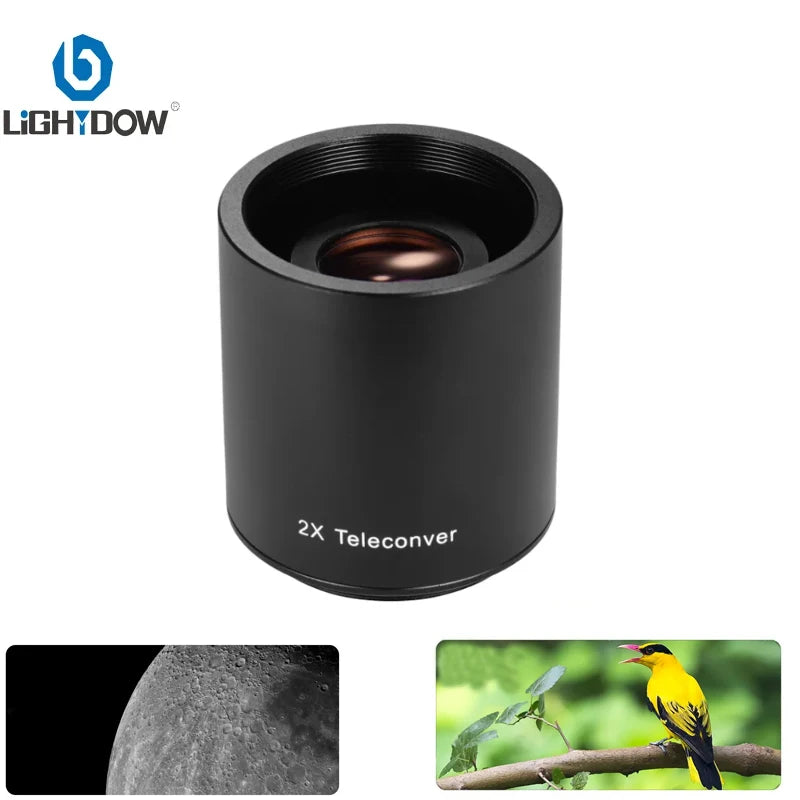 Lightdow 2x Teleconverter Converter Magnification Lens for 420-800 500 800 900 650-1300mm T Mount Telephoto Mirror Lens