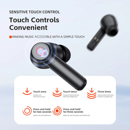 QERE E20 Wireless Headphones, TWS Bluetooth 5.3,HD Microphone,HIFI Earphones,13mm Driver,68Ms Low Latency,4 Mics, ENC Call, New