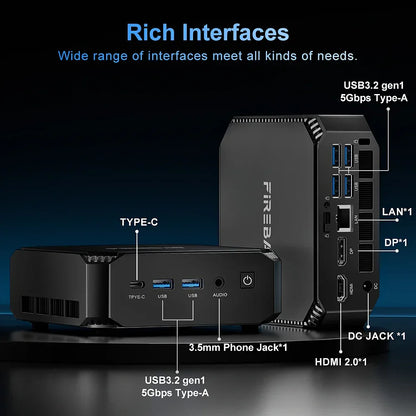 FIREBAT A6 Latest MINI PC AMD Ryzen 7 6800H 16GB DDR5 RAM 512GB SSD WIFI6 BT5.2 Portable Desktop MINI-PC Computer