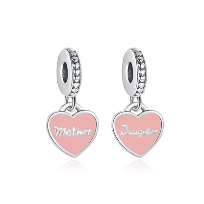 New 925 Silver Mother's Day Love Daughter Charms Beads Fit Original Bracelet DIY Jewelry For Women Gift