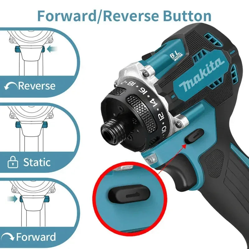 Makita 4000RPM Brushless Electric Screwdriver 3800IPM 180Nm Electric Drill Impact Driver Wood/Bolt/T-Mode For 18V Battery