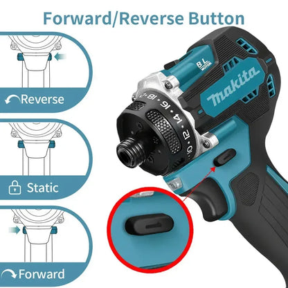 Makita 4000RPM Brushless Electric Screwdriver 3800IPM 180Nm Electric Drill Impact Driver Wood/Bolt/T-Mode For 18V Battery