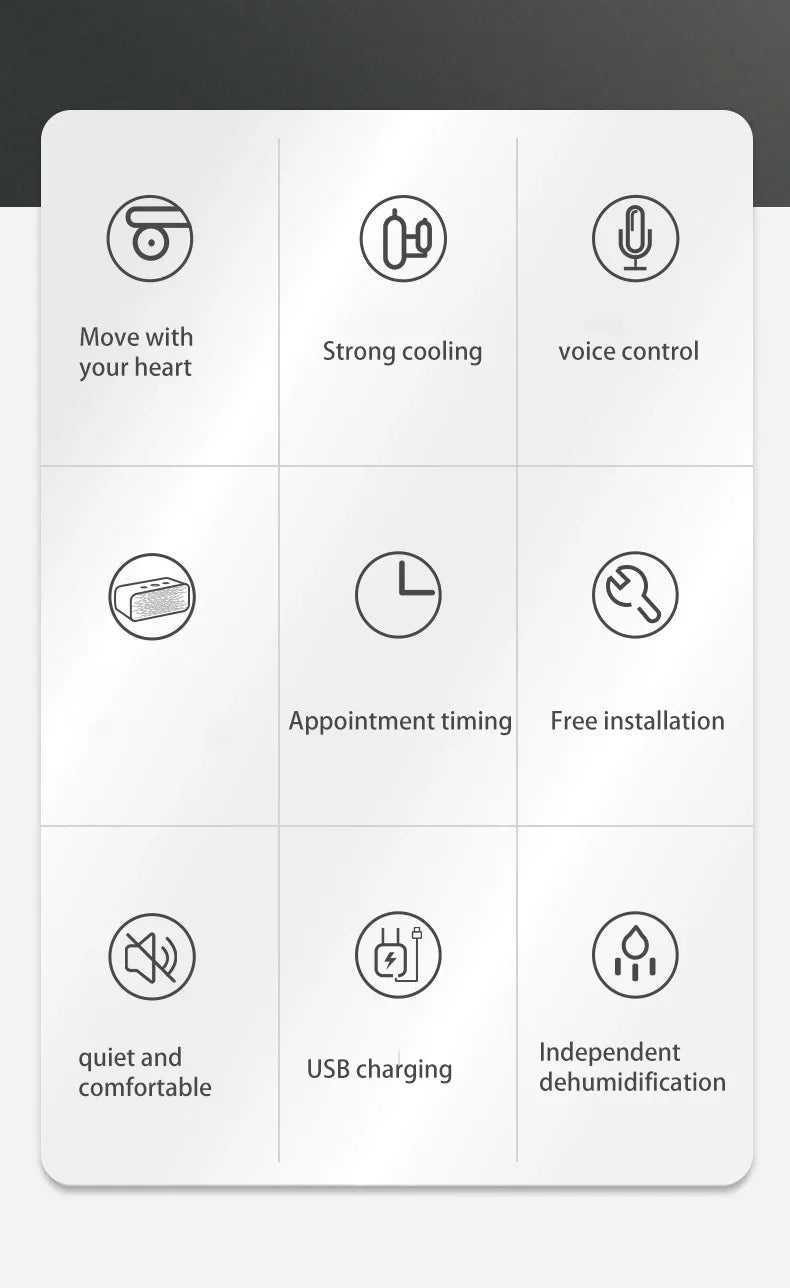 Home Portable Mobile Air Conditioning Dehumidification Desktop Mini Cooling Only Machine Free Installation with Remote Control