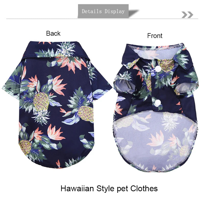 Hawaiian Style Pet Dog Clothe Summer SandBeach Dog Shirts for Small Medium Dogs Puppy Cat Clothing Ropa Perro Pug French Bulldog