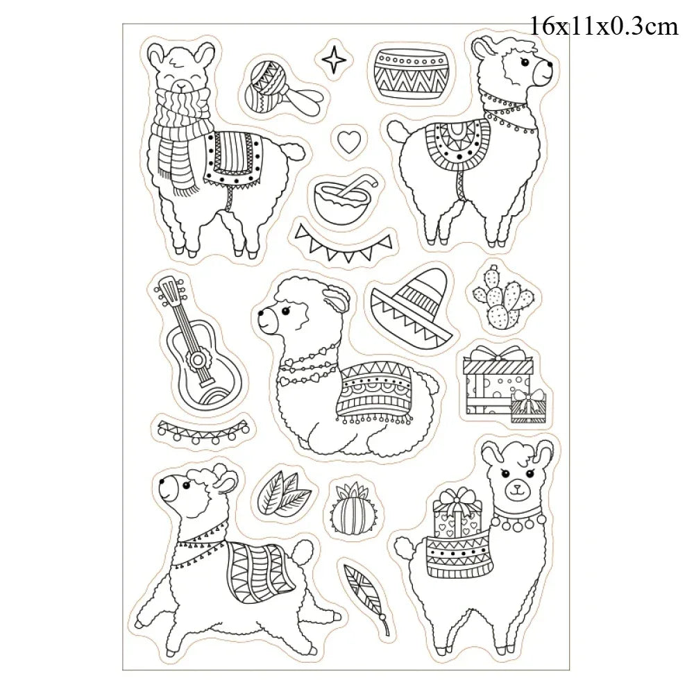 Animal Postman Silicone Clear Stamps Fox Hamster Rabbit Cat Transparent Stamps for Birthday Valentine's Day Cards Making DIY