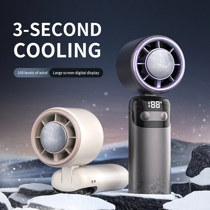 3000mah Semiconductor Refrigeration High-speed Handheld Electric Fan USB Portable Rechargeable Outdoor Small Fan