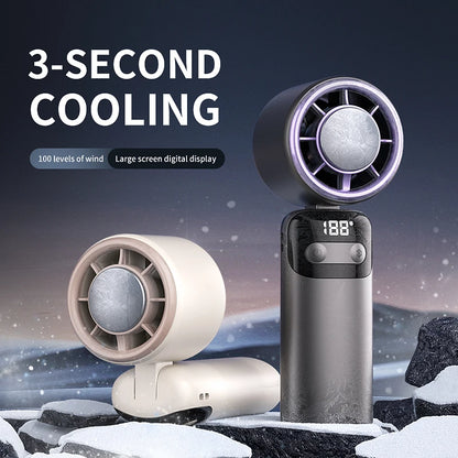 3000mah Semiconductor Refrigeration High-speed Handheld Electric Fan USB Portable Rechargeable Outdoor Small Fan