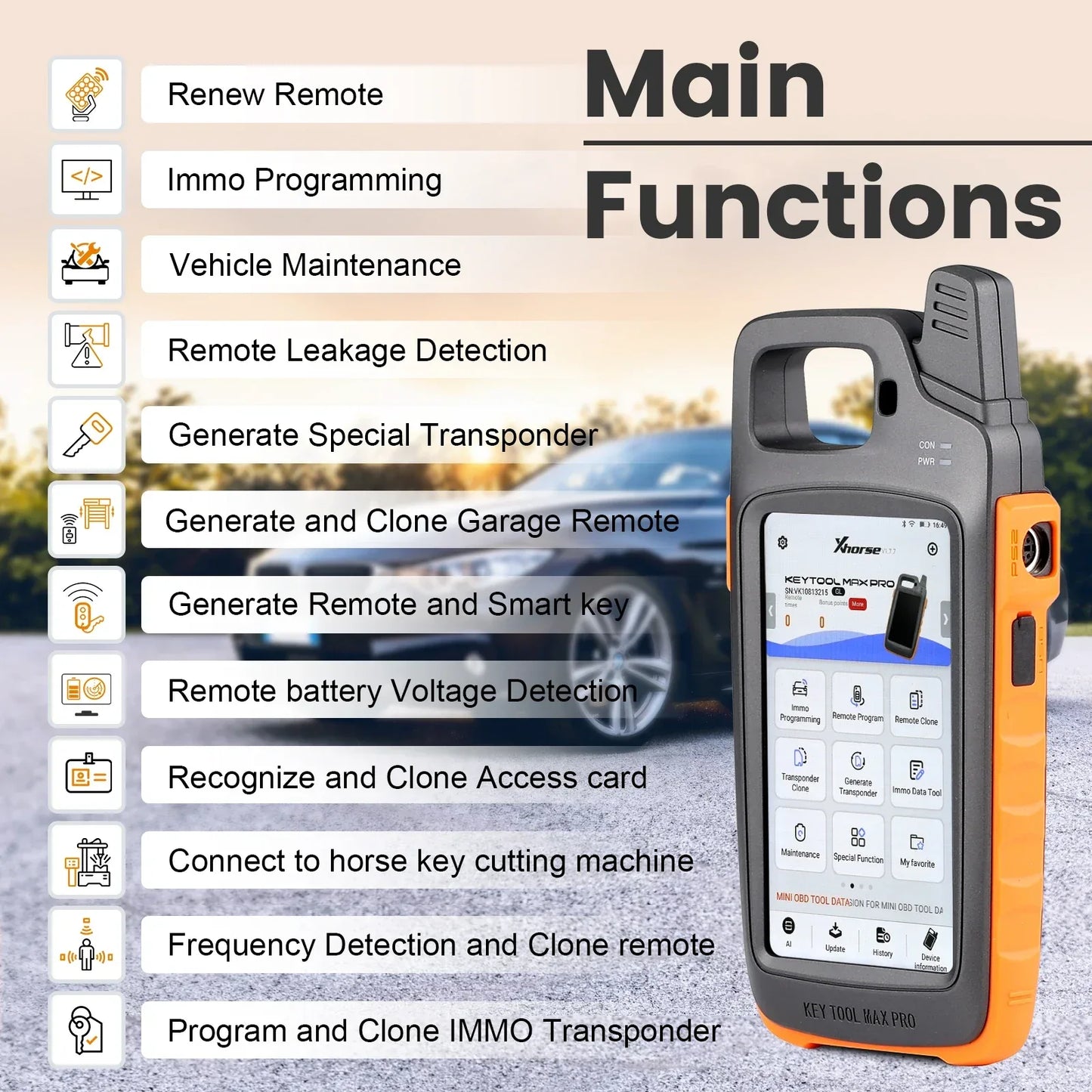 Xhorse VVDI Key Tool Max Pro With MINI OBD Tool Function Support Battery Voltage and Leakage Current