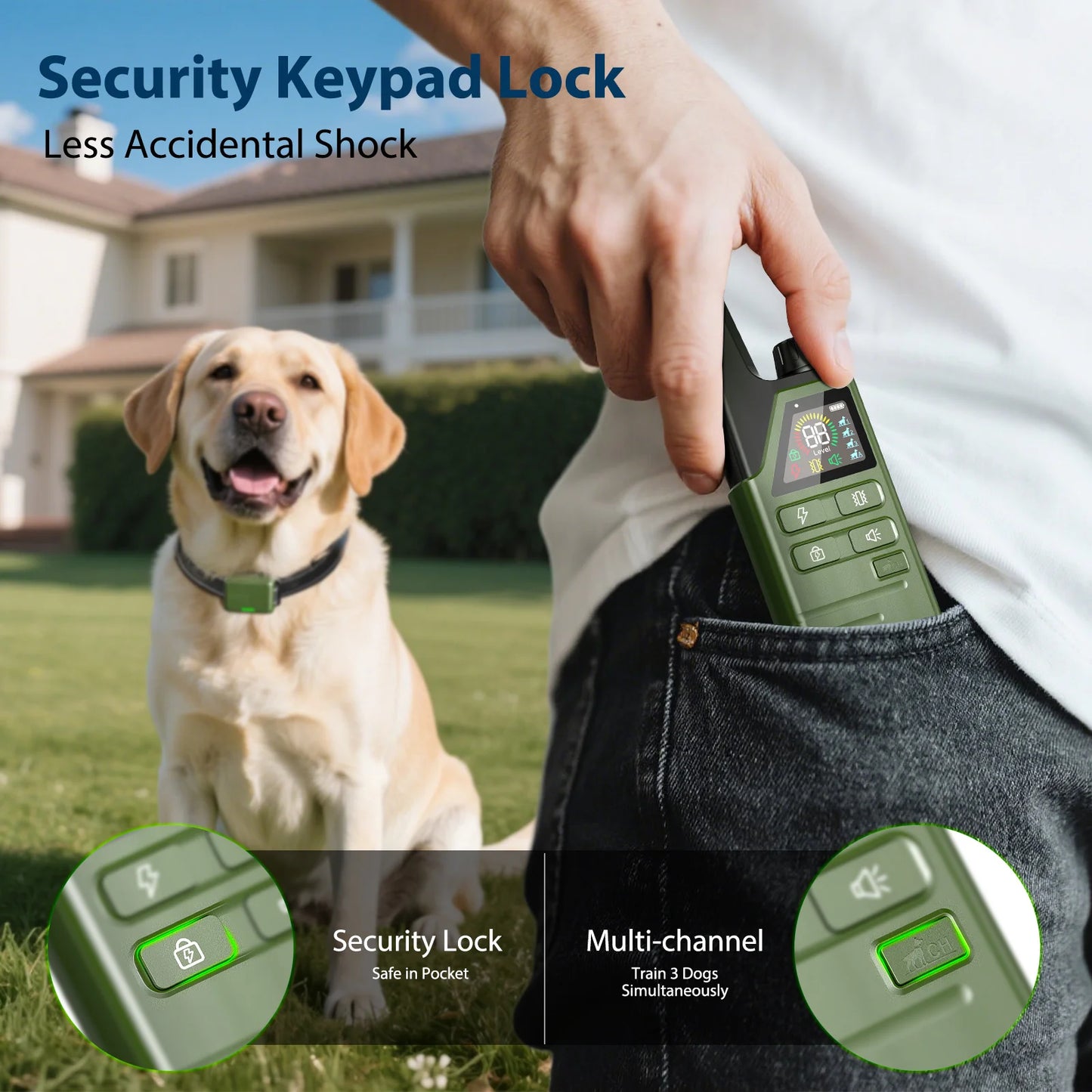 Electric Dog Training Collar 300M Remote Control Pet Puppy Dog Bark Stop Collar IPX7 Waterproof Rechargeable Anti Barking Device