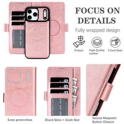 2 in 1 Magsafe Wallet Case For iPhone 17 Promax Air 16 Pro Max 15 Plus 14 13 12 iphone17 Cards Slot Leather Flip Phone Cover
