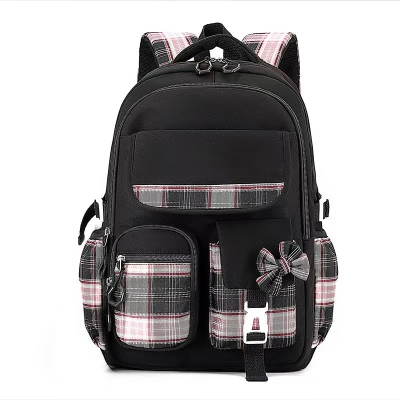 2025 New Student Backpack, Cartoon Cute Girl Backpack, Multi Pocket Lightweight Load Reduction Backpack
