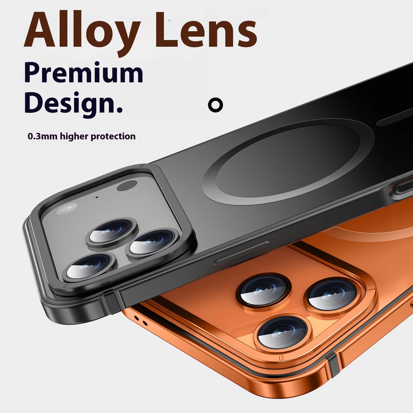 Stainless steel frame magnetic ultra-thin protective case, for iPhone 17 16 Pro Max, supports wireless charging, original