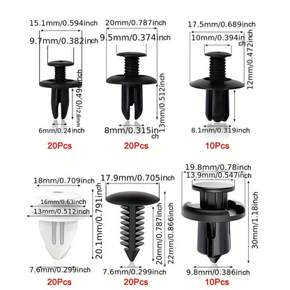 130PCS Bumper Retainer Clips with Fastener Remover Car Plastic Rivets Push Kit -Door Trim Panel