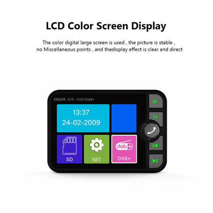 Stereo Digital Broadcast 2.4Inch LCD Color Screen Radio Receiver Bluetooth 5.0 DAB/DAB+ Digital Radio MP3 FM Transmitter for Car