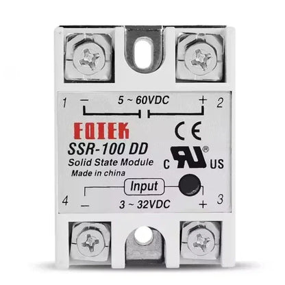 DC-DC Single Phase Solid State Relay SSR Module 10A 25A 40A 60A 80A 100A Input Voltage 3-32V 12V to 5-60V DC Output Load Relays