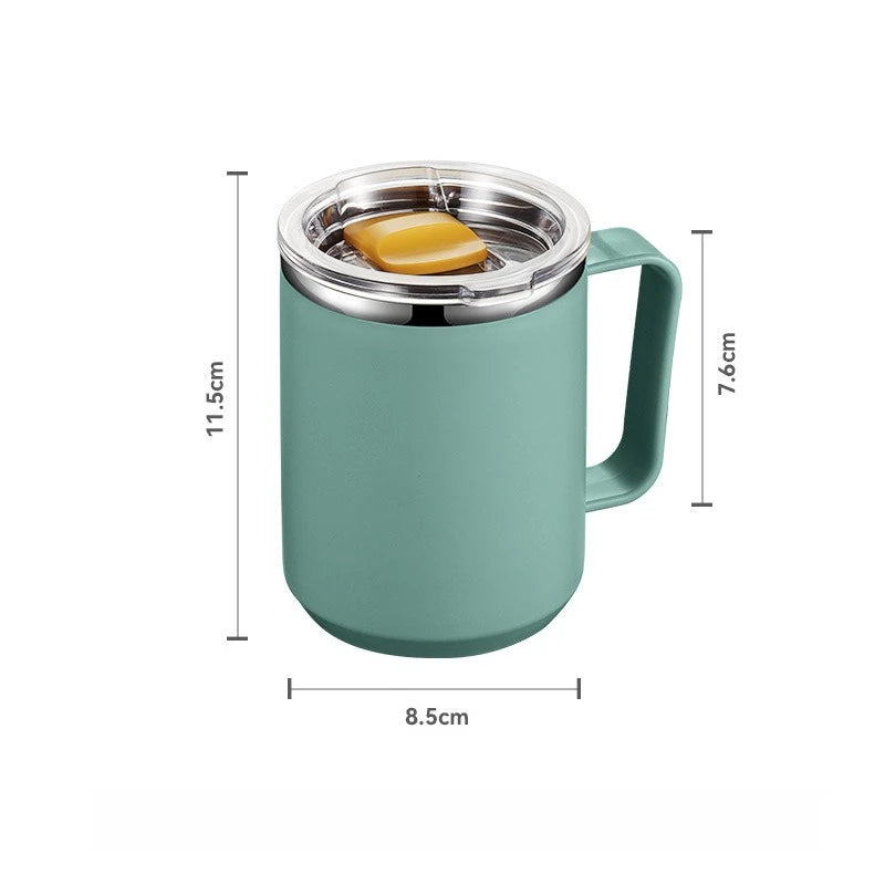 450ML Stainless Steel Insulated Mug with Lid Double Layered Cup Wall Coffee Thermos Cup for Office Outdoor Portable Water Bottle
