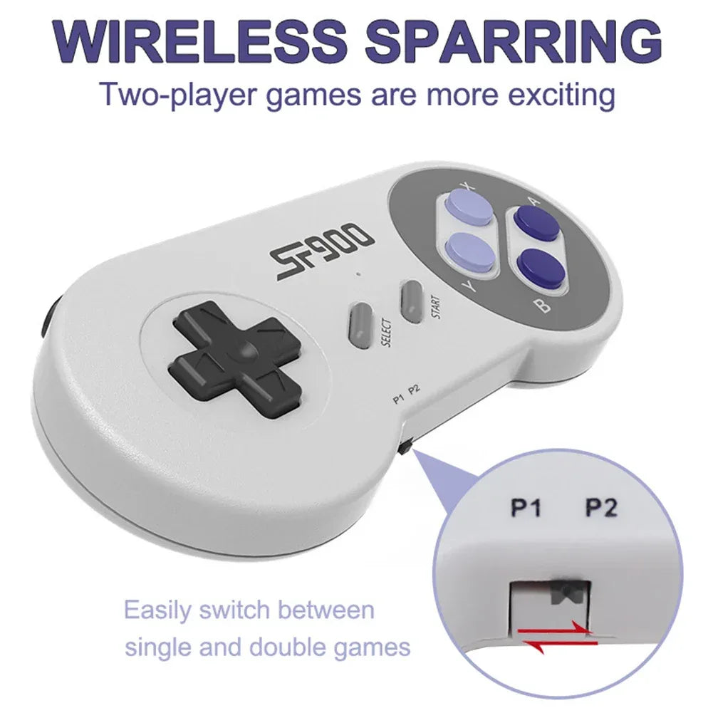 SF900 Video Game Console For Super Nintendo SNES NES Built in 4700 Game Stick TV Player with 2 Wireless Game Controller Gamepad