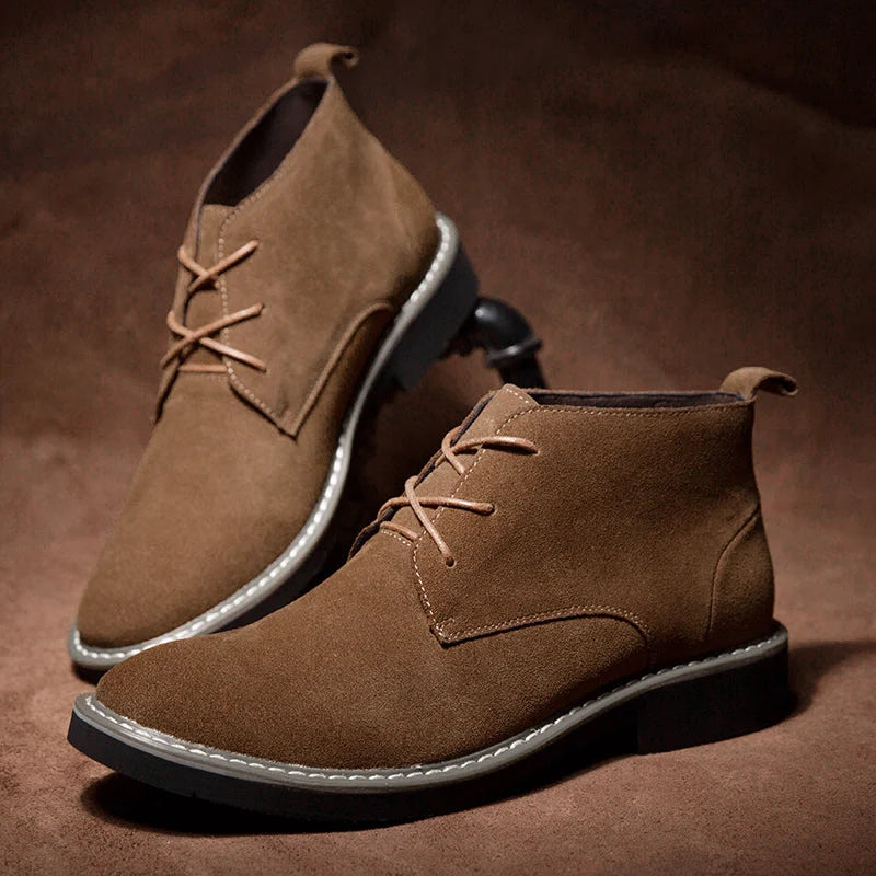 2025 Hot Selling High Top Retro Mens Casual Shoes Outdoor Wear-resistant Lace Up Flat Shoes Autumn and Winter Warm Walking Shoes