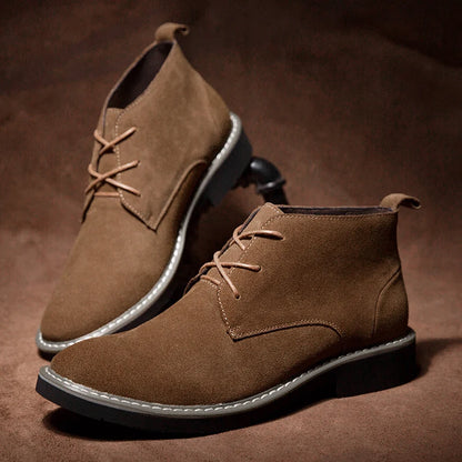 2025 Hot Selling High Top Retro Mens Casual Shoes Outdoor Wear-resistant Lace Up Flat Shoes Autumn and Winter Warm Walking Shoes