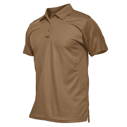 KEFITEVD Summer Golf T-shirts Men's Short Sleeve Quick Drying Polo Shirt Lightweight Outdoor Hiking Camping T-shirts Tee Tops