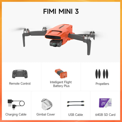 FIMI MINI 3 new Camera Drone 249g 4K 60fps AI Super Night Video 9KM flight distance 1/2-inch 48MP Sensor mini pro drone