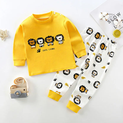 Spring Autumn Children's Clothing Sets Boys Sleepwear Clothes Kids Pajamas Set Baby Girls Cotton Pyjamas