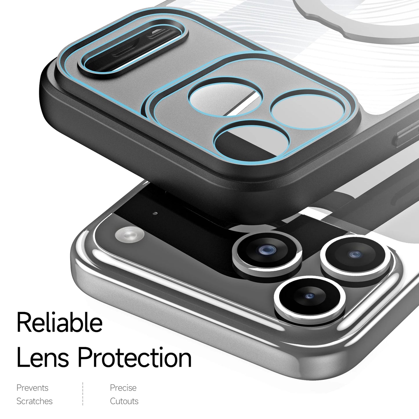 DUX DUCIS Magnetic Phone Case for iPhone 17 Pro Max & iPhone 17 Air Back Stand Cover with Transparent Flowing Lines Design