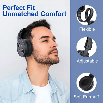 A003 Portable Wireless FM Radio Headphones , Rechargeable FM Radio Headset Receiver for Meeting, Daily Works, Hiking, Jogging