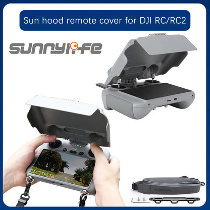 Controller Cover for DJI AIR 3 RC 2 Sun Hood for DJI RC Remote Controller Cover Lanyard Strap Tempered Glass Case Accessories