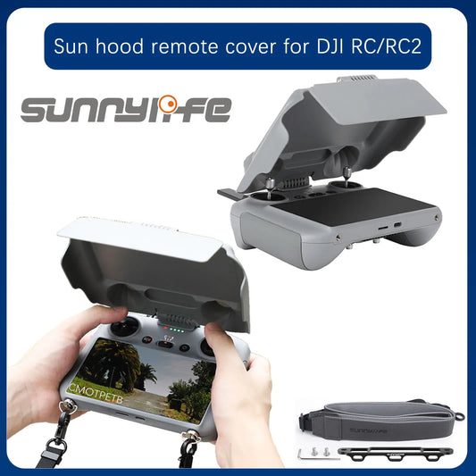 Controller Cover for DJI AIR 3 RC 2 Sun Hood for DJI RC Remote Controller Cover Lanyard Strap Tempered Glass Case Accessories
