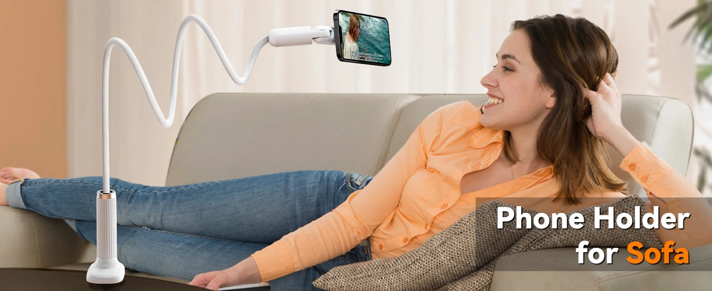 Oatsbasf Gooseneck Tablet Stand Holder Phone Stand Holder with Adjustable Flexible Long Arm for Bed Lazy Bracket 4.7-13" Device