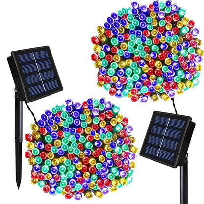 50-200 LED Outdoor Solar String Fairy Light Festoon Waterproof Street Garland Solar Power Lamp Christmas Party for Garden Decor