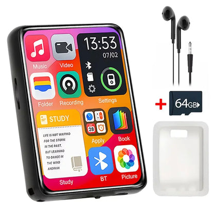 Bluetooth 5.4 MP3 Player Full Screen Walkman Music Player Novel Reading E-book Mp4 Video Player With Earphone Video Recording