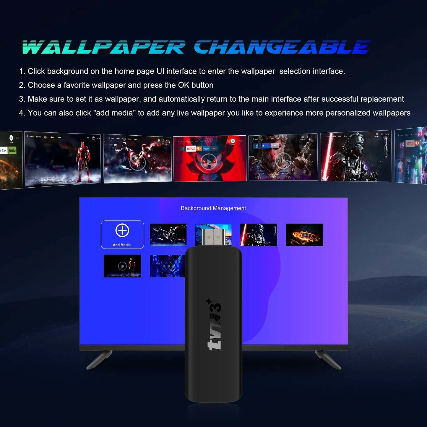 2026 TVR3+ Dual UI interface TV Stick 8K HD WIFI 6 Android 14.0 RK3518 Quad Core 8GB RAM 128GB ROM Home Theater Media Player
