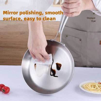 304 stainless steel frying pan, non stick pan, steak pan, suitable for gas stoves and induction cookers, uncoated kitchen utensi