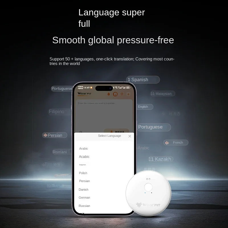 Smart Translating AI 102 Phone Assistant Language Translate Bluetooth Voice Translator Portable Audio Recognition Translation